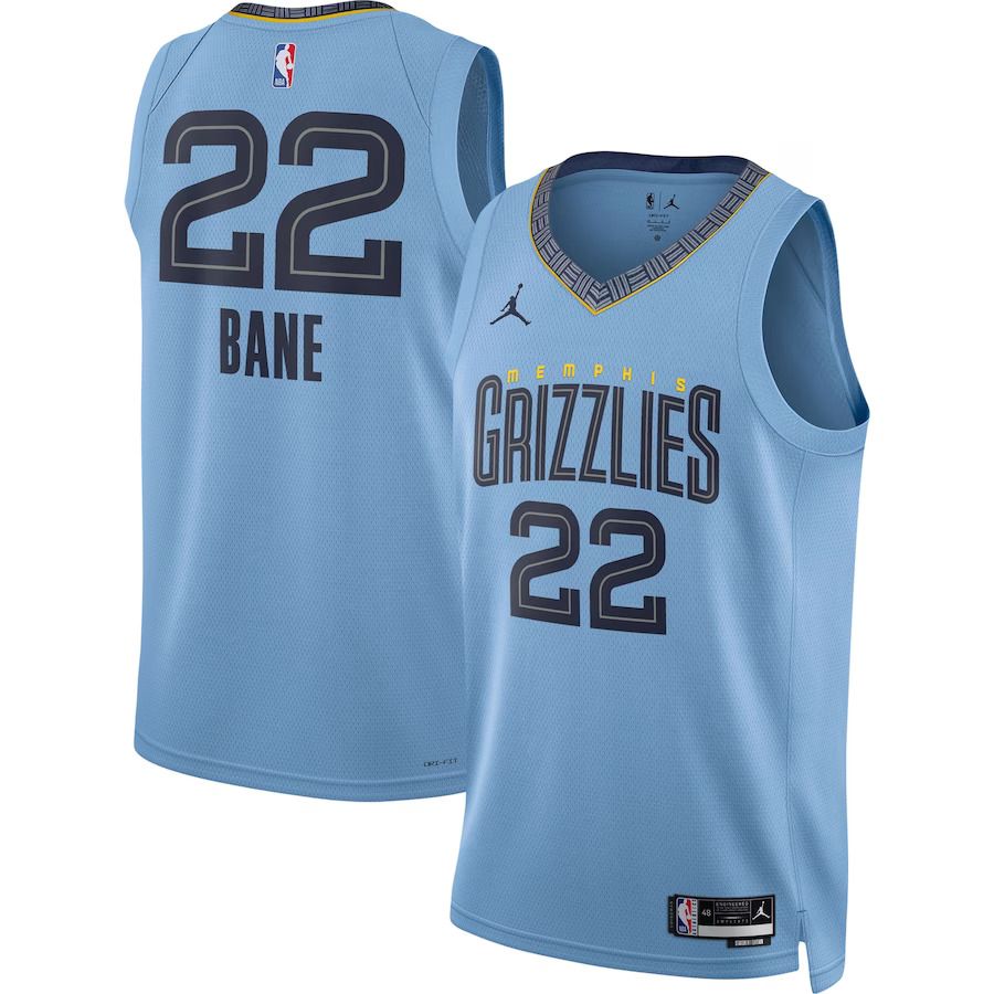 Men Memphis Grizzlies #22 Desmond Bane Jordan Brand Light Blue 2022-23 Statement Edition Swingman NBA Jersey